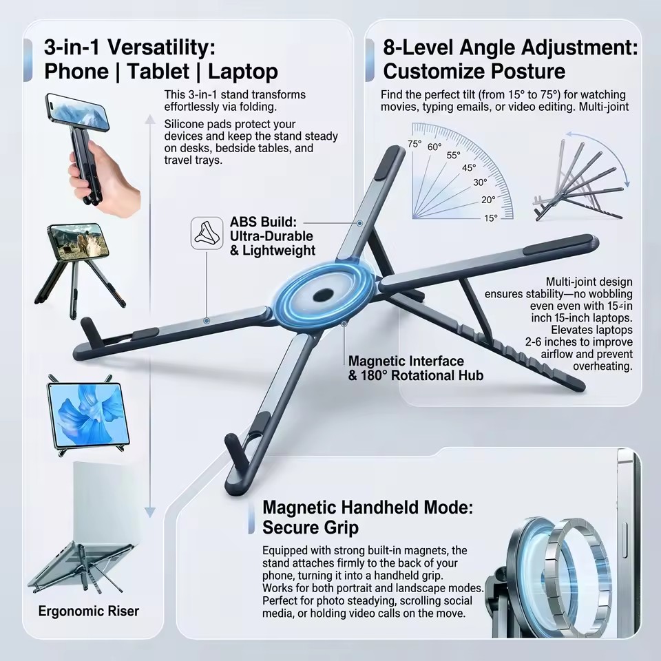 Laptop Accessories Holder - Портативный магнитный держатель для телефона и