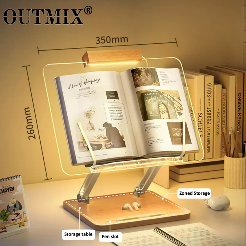 Laptop Accessories Holder - Деревянная подставка для чтения с подсветкой,