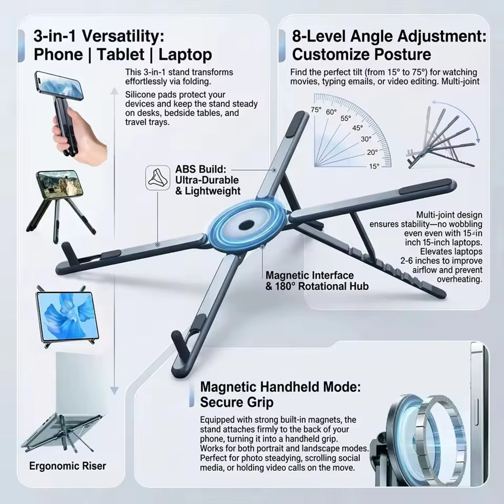 Laptop Accessories Holder - Портативный магнитный держатель для телефона и